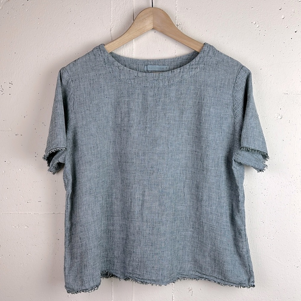 Cut Loose Blue Short Sleeve Top